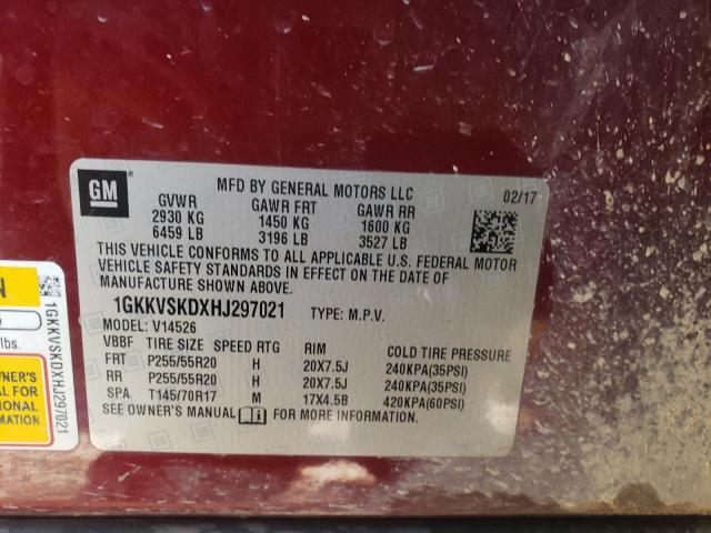 1GKKVSKDXHJ297021 - 2017 GMC ACADIA LIM SLT-2 BURGUNDY photo 14