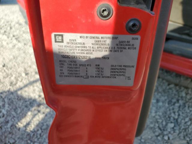 1GCEC19X97Z128214 - 2007 CHEVROLET SILVERADO C1500 CLASSIC Qırmızı foto 12