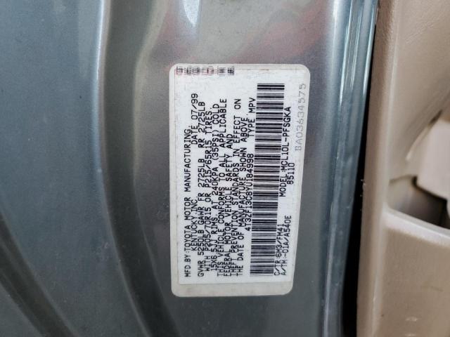 4T3ZF13C8YU184998 - 2000 TOYOTA SIENNA LE GRAY photo 13