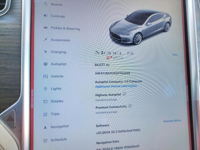 5YJSA1H10EFP63248 - 2014 TESLA MODEL S SILVER photo 9