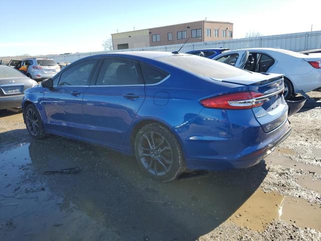 3FA6P0HD7JR232129 - 2018 FORD FUSION SE BLUE photo 2