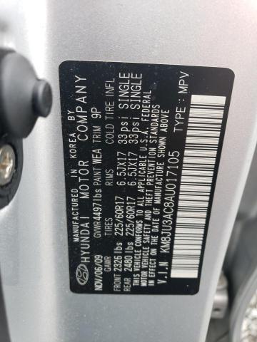 KM8JU3AC8AU017105 - 2010 HYUNDAI TUCSON GLS SILVER photo 14