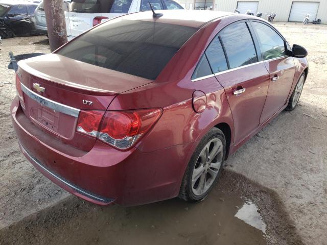 1G1PH5S98B7303921 - 2011 CHEVROLET CRUZE LTZ RED photo 3