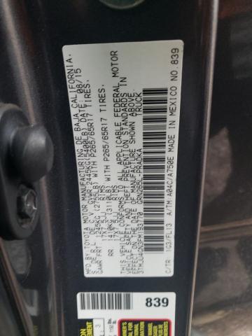 3TMJU4GN3FM193770 - 2015 TOYOTA TACOMA DOUBLE CAB PRERUNNER GRAY photo 12