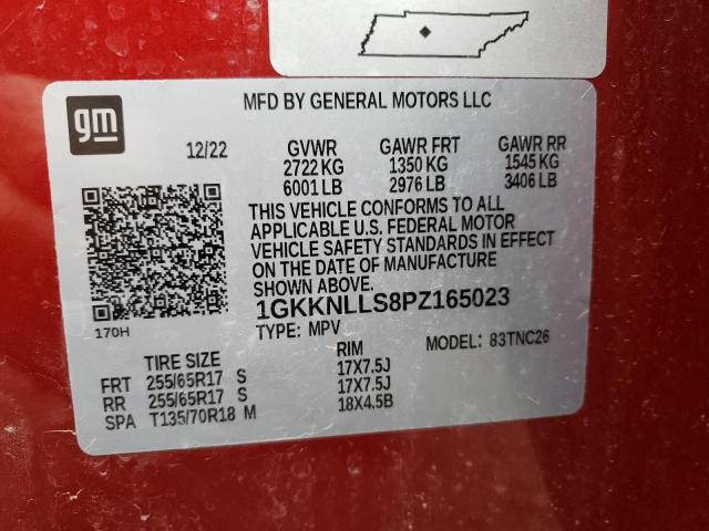 1GKKNLLS8PZ165023 - 2023 GMC ACADIA AT4 RED photo 13
