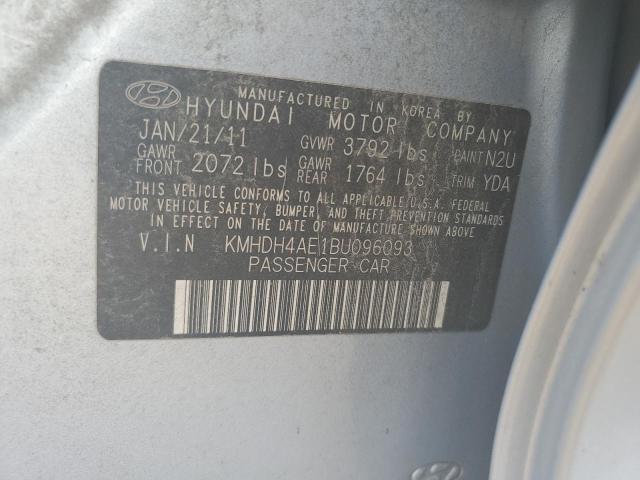 KMHDH4AE1BU096093 - 2011 HYUNDAI ELANTRA GLS BLUE photo 12