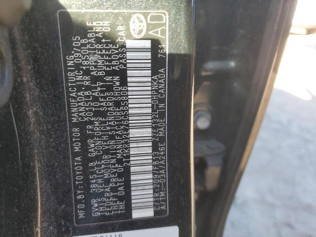 2T1KR32E76C565806 - 2006 TOYOTA COROLLA MA XR BLACK photo 12