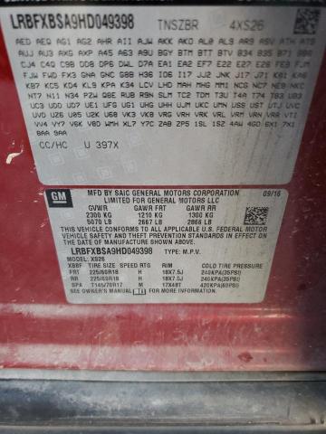 LRBFXBSA9HD049398 - 2017 BUICK ENVISION ESSENCE كستنائي صورة 12