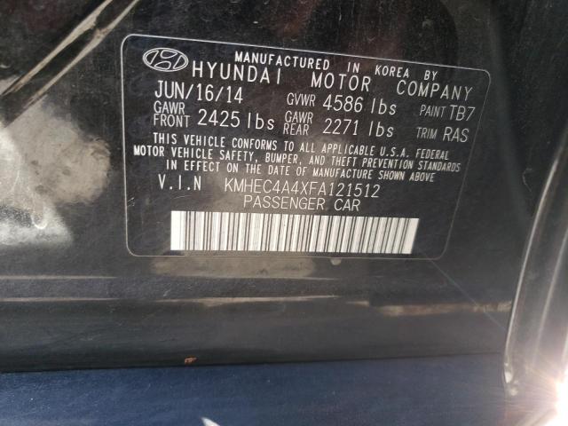 KMHEC4A4XFA121512 - 2015 HYUNDAI SONATA HYBRID BLACK photo 12