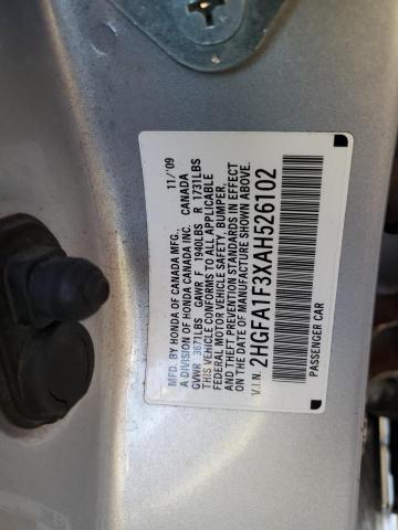 2HGFA1F3XAH526102 - 2010 HONDA CIVIC VP SILVER photo 13