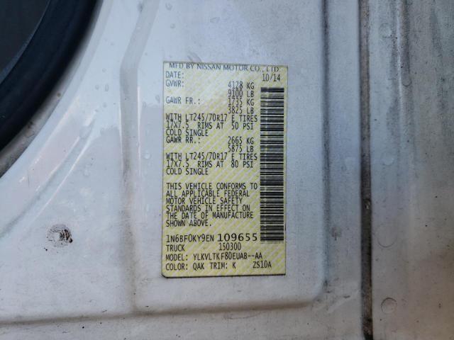 1N6BF0KY9EN109655 - 2014 NISSAN NV 1500 WHITE photo 12