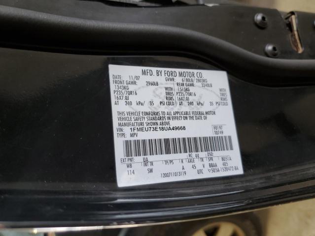 1FMEU73E18UA49668 - 2008 FORD EXPLORER XLT BLACK photo 14