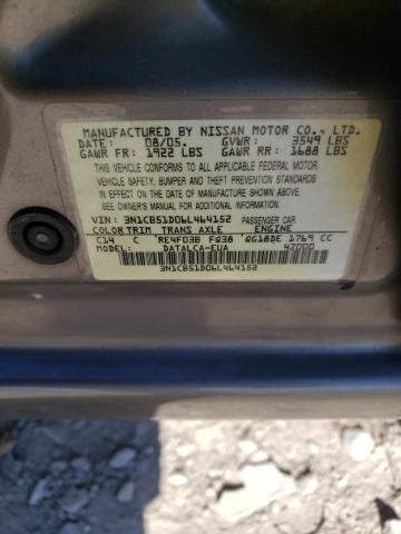 3N1CB51D06L464152 - 2006 NISSAN SENTRA 1.8 TAN photo 12