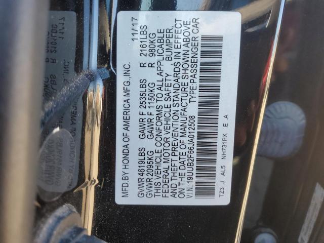 19UUB2F66JA012508 - 2018 ACURA TLX TECH+A Черный фото 12