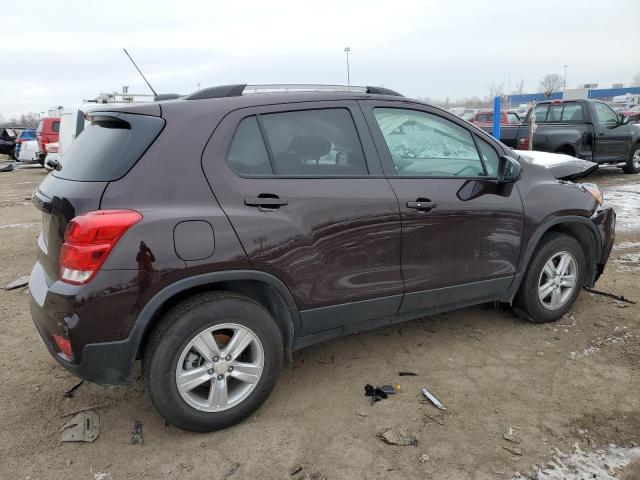 KL7CJPSM8NB563518 - 2022 CHEVROLET TRAX 1LT MAROON photo 3