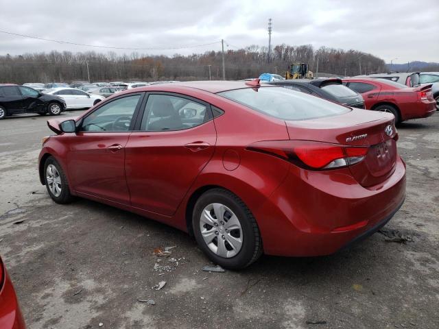 5NPDH4AE4GH715131 - 2016 HYUNDAI ELANTRA SE RED photo 2