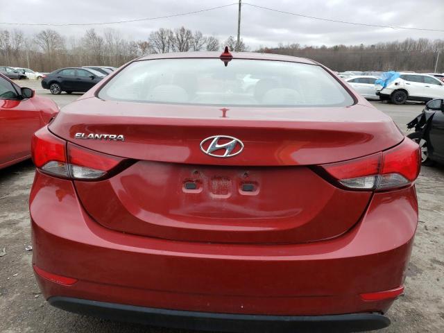 5NPDH4AE4GH715131 - 2016 HYUNDAI ELANTRA SE RED photo 6