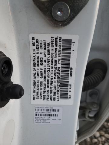 19XFC2F81KE040494 - 2019 HONDA CIVIC SPORT 白色 照片 12