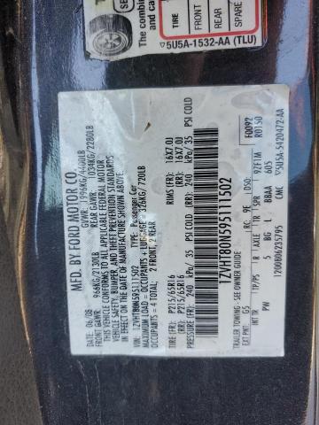 1ZVHT80N595111502 - 2009 FORD MUSTANG BLACK photo 12