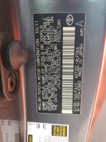 JTKJF5C73C3032767 - 2012 TOYOTA SCION TC 灰色 照片 12