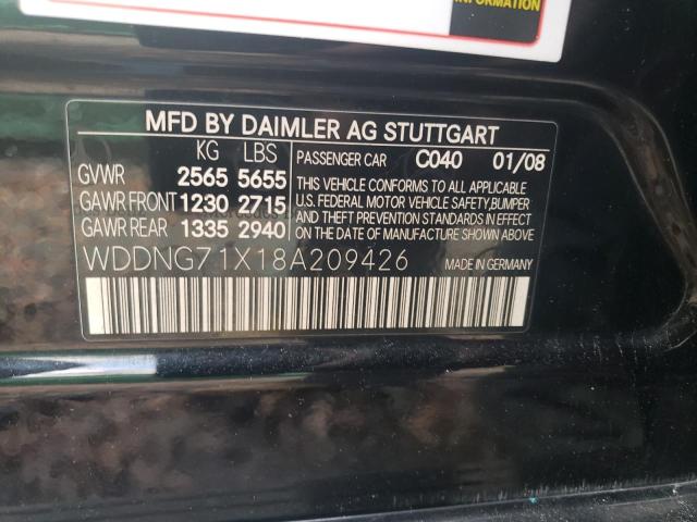 WDDNG71X18A209426 - 2008 MERCEDES-BENZ S 550 BLACK photo 12