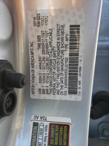 5J6RM3H55GL021622 - 2016 HONDA CR-V EX SILVER photo 13