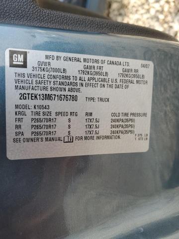 2GTEK13M671676780 - 2007 GMC NEW SIERRA K1500 BLUE photo 13