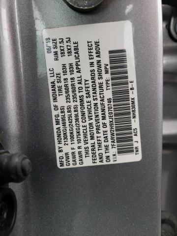 7FARW2H9XJE070746 - 2018 HONDA CR-V TOURING SILVER photo 13