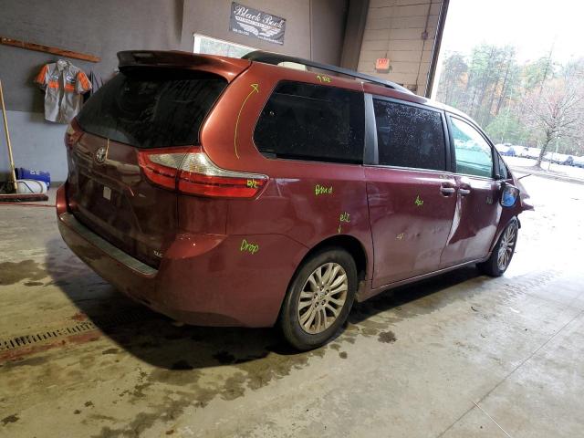 5TDYK3DC8GS742592 - 2016 TOYOTA SIENNA XLE RED photo 3