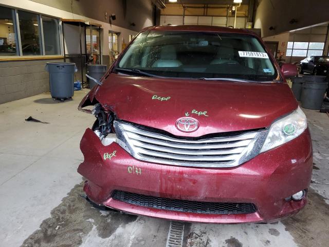 5TDYK3DC8GS742592 - 2016 TOYOTA SIENNA XLE RED photo 5