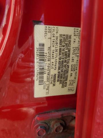 3N1BC13E77L454646 - 2007 NISSAN VERSA S RED photo 12