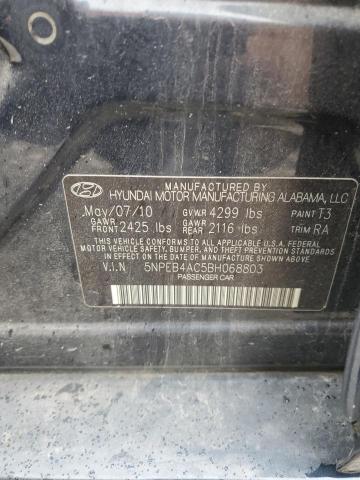 5NPEB4AC5BH068803 - 2011 HYUNDAI SONATA GLS BLUE photo 13