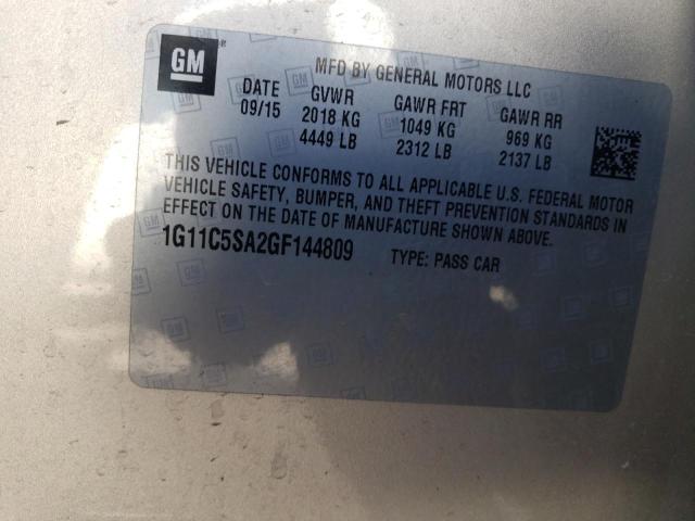 1G11C5SA2GF144809 - 2016 CHEVROLET MALIBU LIM LT 金色 照片 12