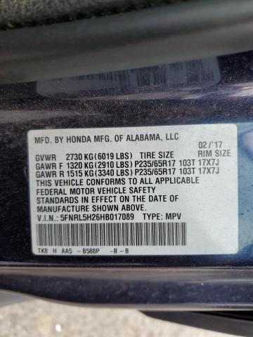 5FNRL5H26HB017089 - 2017 HONDA ODYSSEY LX BLUE photo 13