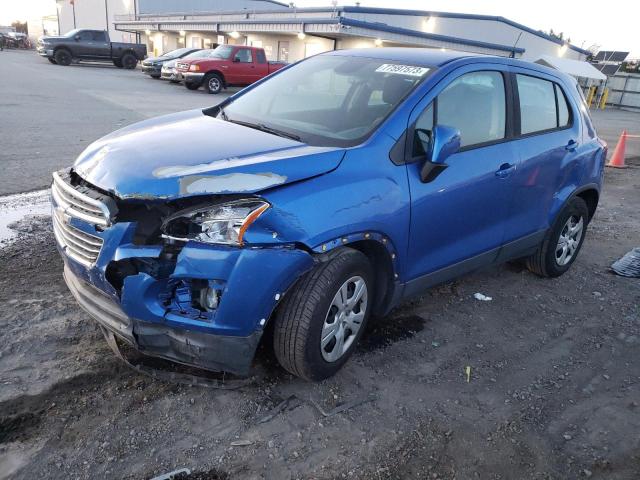 KL7CJKSB2GB721727 - 2016 CHEVROLET TRAX LS BLUE photo 1