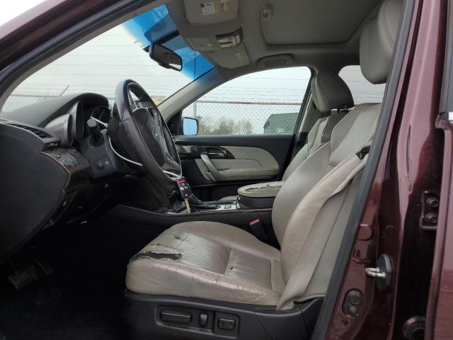 2HNYD2H52AH506598 - 2010 ACURA MDX ADVANCE BURGUNDY photo 7