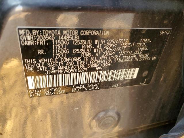 JTMWFREV9D5015879 - 2013 TOYOTA RAV4 XLE CHARCOAL photo 13