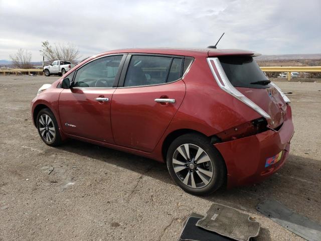 1N4AZ0CP4FC324195 - 2015 NISSAN LEAF S RED photo 2