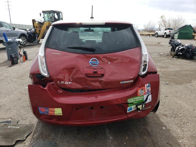 1N4AZ0CP4FC324195 - 2015 NISSAN LEAF S RED photo 6