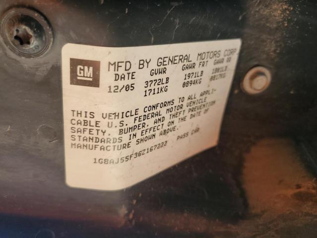 1G8AJ55F36Z167222 - 2006 SATURN ION LEVEL 2 GRAY photo 12