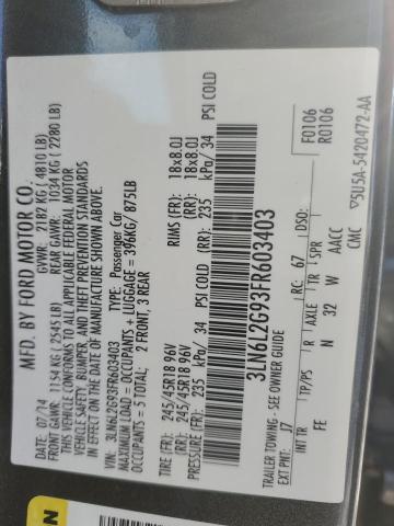 3LN6L2G93FR603403 - 2015 LINCOLN MKZ GRAY photo 13