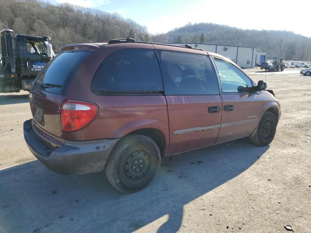 1B4GP25351B185643 - 2001 DODGE CARAVAN SE MAROON photo 3