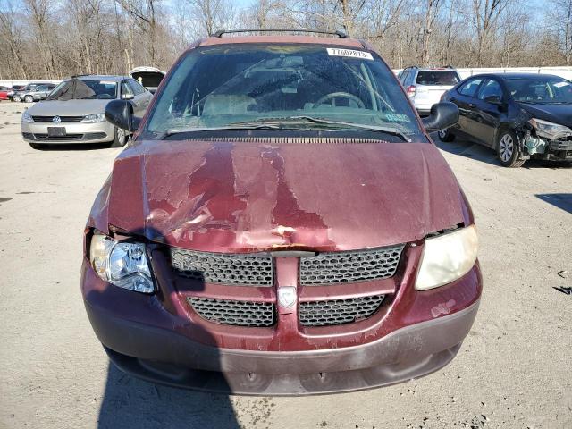 1B4GP25351B185643 - 2001 DODGE CARAVAN SE MAROON photo 5