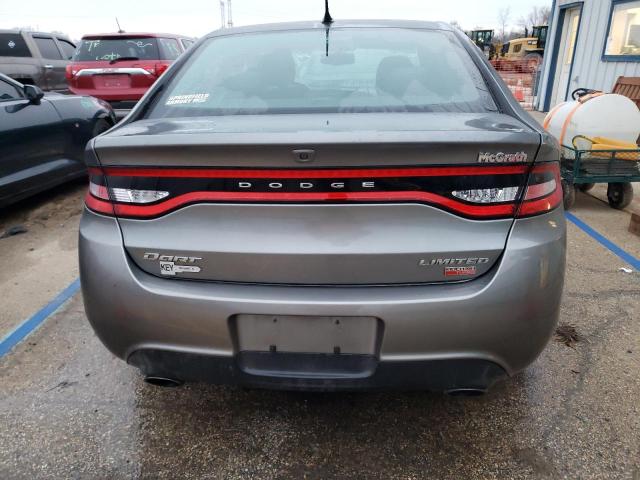 1C3CDFCH2DD703222 - 2013 DODGE DART LIMITED GRAY photo 6