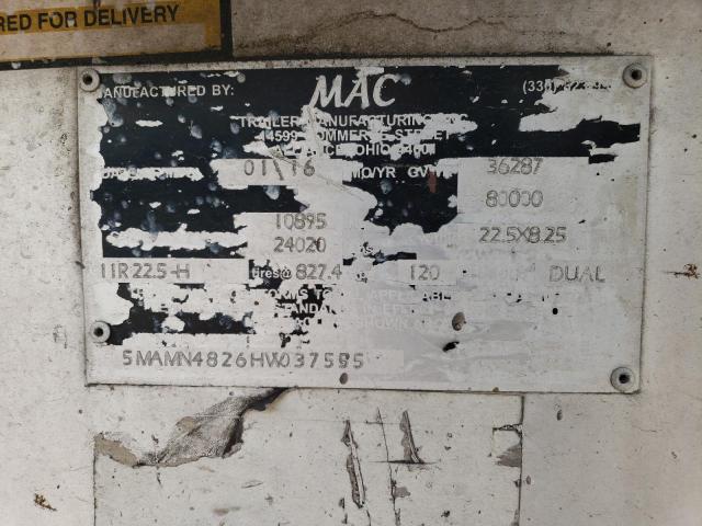 5MAMN4826HW037555 - 2016 MAC DUMP TRAIL Gümüş foto 10