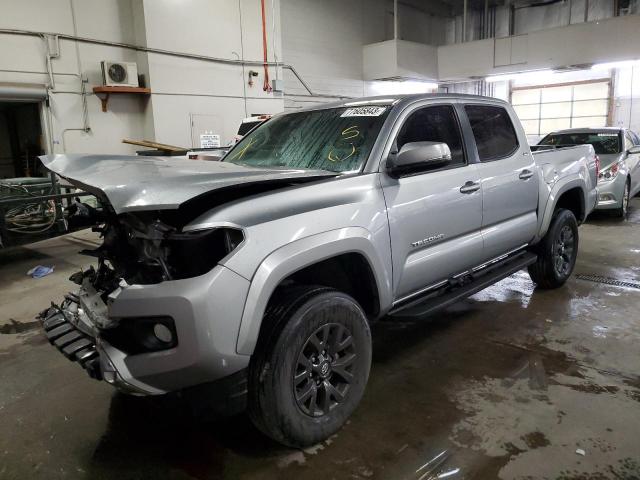 3TMCZ5AN6MM410234 - 2021 TOYOTA TACOMA DOUBLE CAB SILVER photo 1