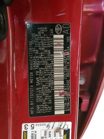 2T1BR30E26C594018 - 2006 TOYOTA COROLLA CE RED photo 12