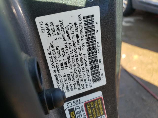 2HGFG3B07FH531626 - 2015 HONDA CIVIC EXL GRAY photo 12