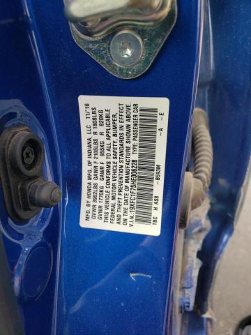 19XFC1F75HE006228 - 2017 HONDA CIVIC EXL ლურჯი ფოტო 12