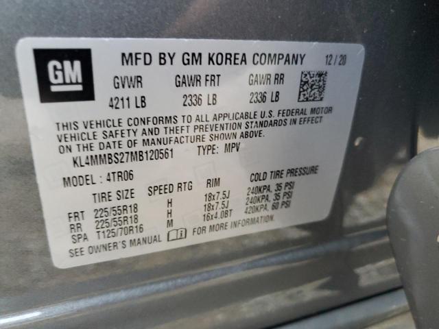 KL4MMBS27MB120561 - 2021 BUICK ENCORE GX PREFERRED GRAY photo 13